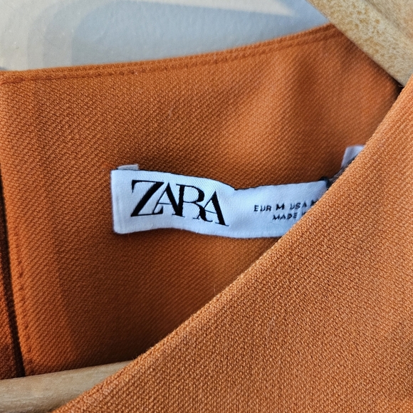 NWT Zara Sleeveless Button Orange Top Vest Casual Women's Size Medium - Picture 16 of 16
